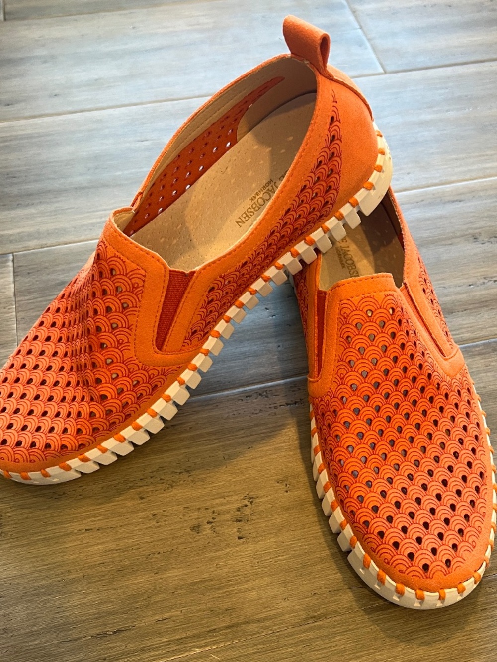 Ilse Jacobsen Hornbaek Tulip 140 Orange Slip-On Flats Shoes 39
